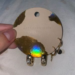 brand new anthropologie earrings 14k gold plated
